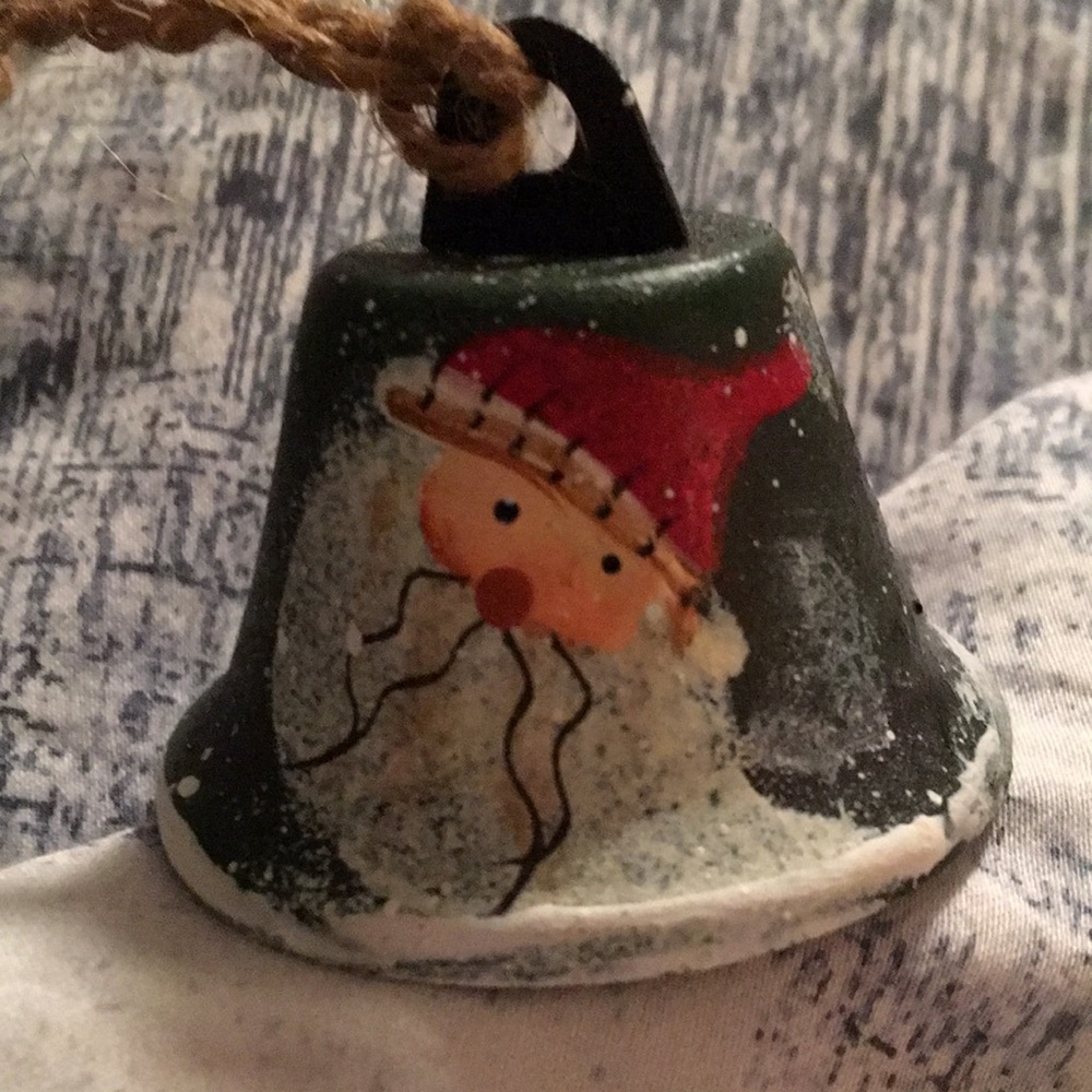 Jolly Snowman Bell Ornament - Red and Green